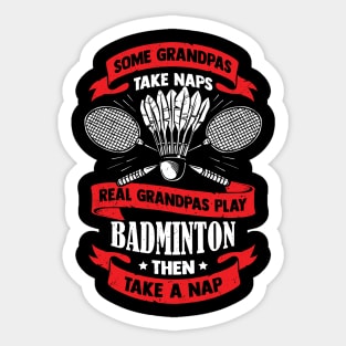 Funny Badminton Grandpa Gift Sticker